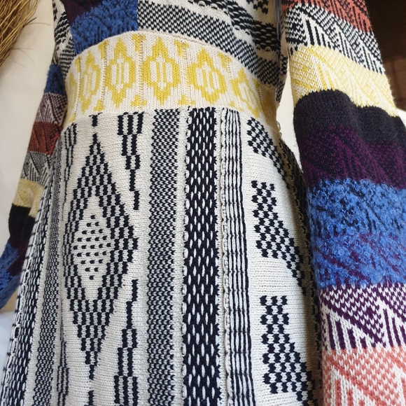 Free People Patchwork Sweater Dress in Cream Multi Combo Sz XS - Picture 6 of 14